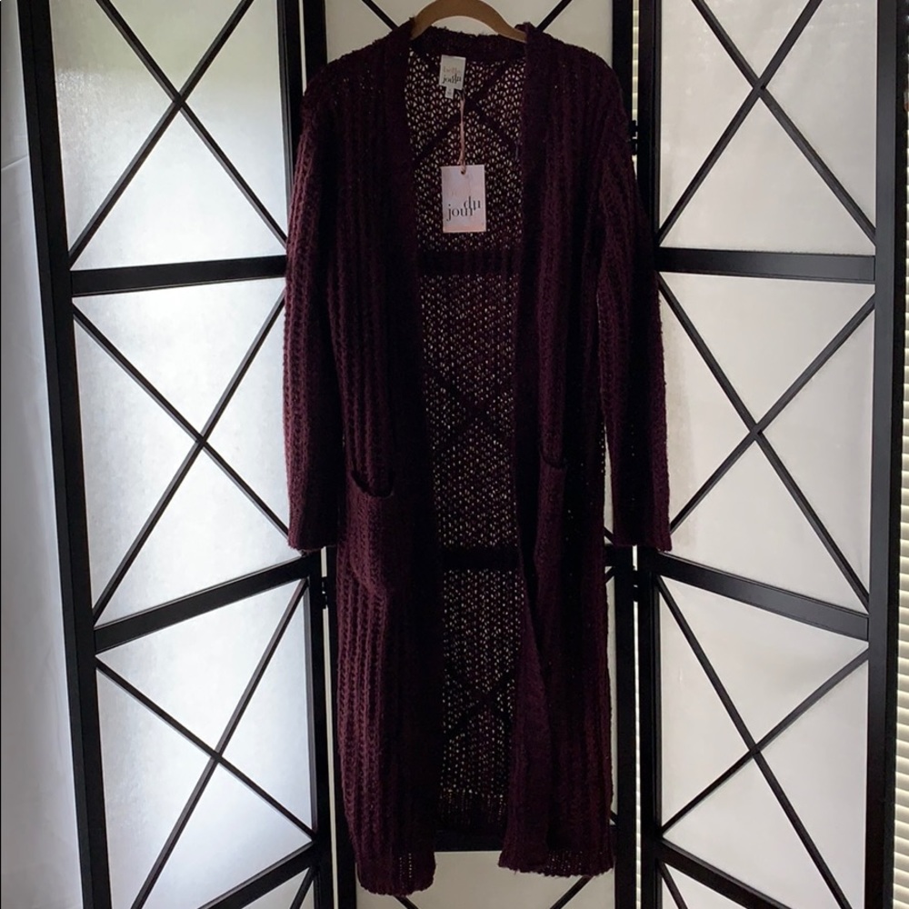 Belle du hour - maroon long cardigan size L